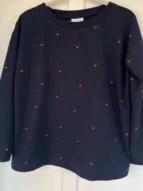 J.Jill NWT IN PACKAGE  “More Love" Embroidered-Heart Sweatshirt Womens Sz Small